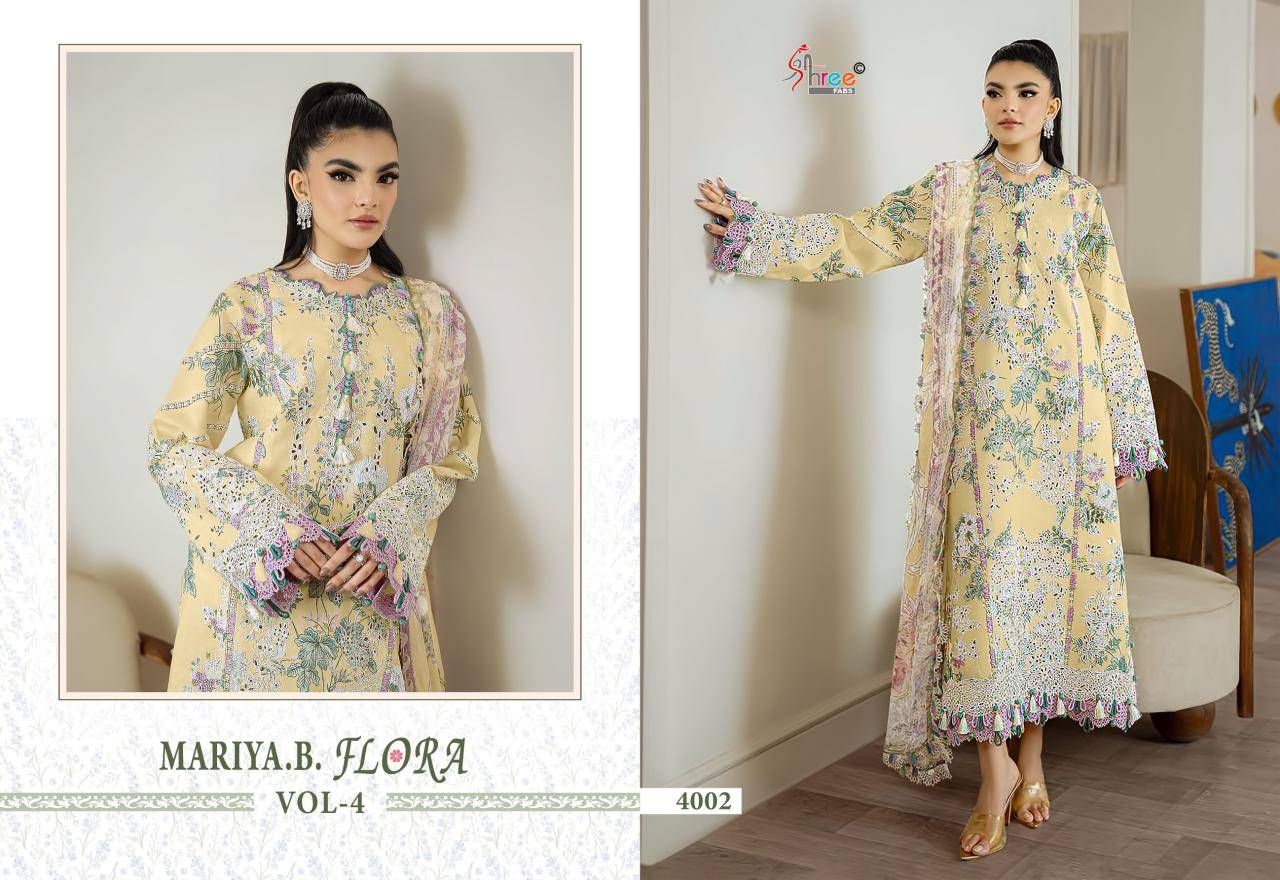 MARIYA B LUXURY LAWN COLLECTION VOL-4 by Shree fabs 4241 TO 4246 SERIES Pakistani Stylish Embroidered pure cotton COLLECTION At Wholesale Price